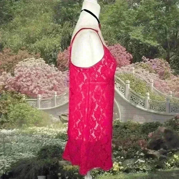 Y2k 90s Barbie Pink Lace Morgan Taylor Slip Size XL - Picture 5 of 7